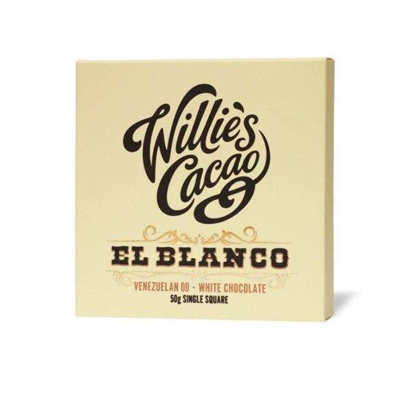 white chocolate el blanco from willies cacao from england a creamy white chocolate bar sweet taste sweet