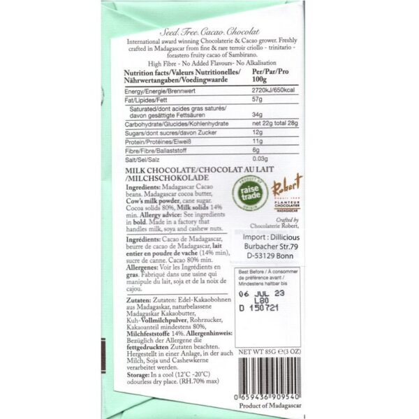 Chocolat Madagascar 80% Milk Chocolate - Image 2