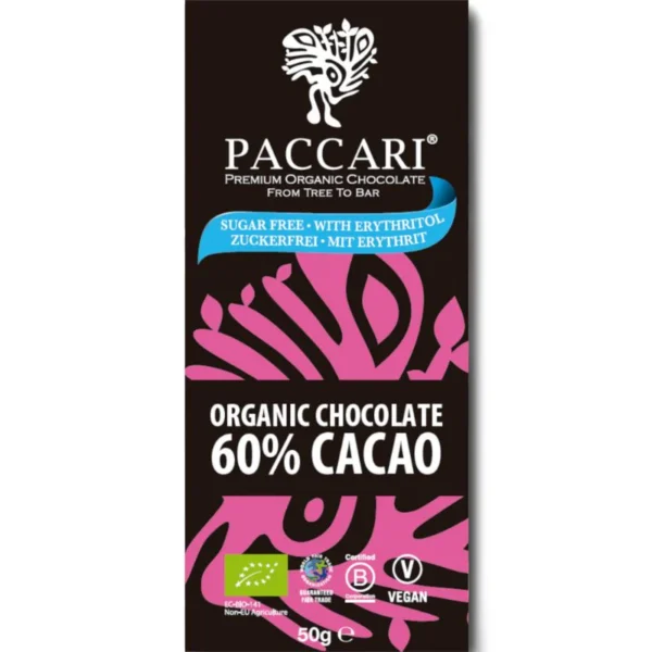 Pacari - 60% Cacao sugar free (sweetened with erythritol)